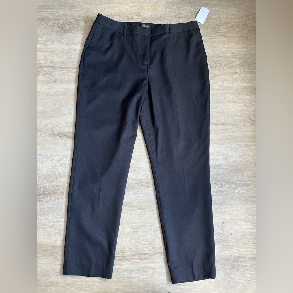 NWT TAHARI ASL Ponte Front Seamed Pants SZ 14 Black